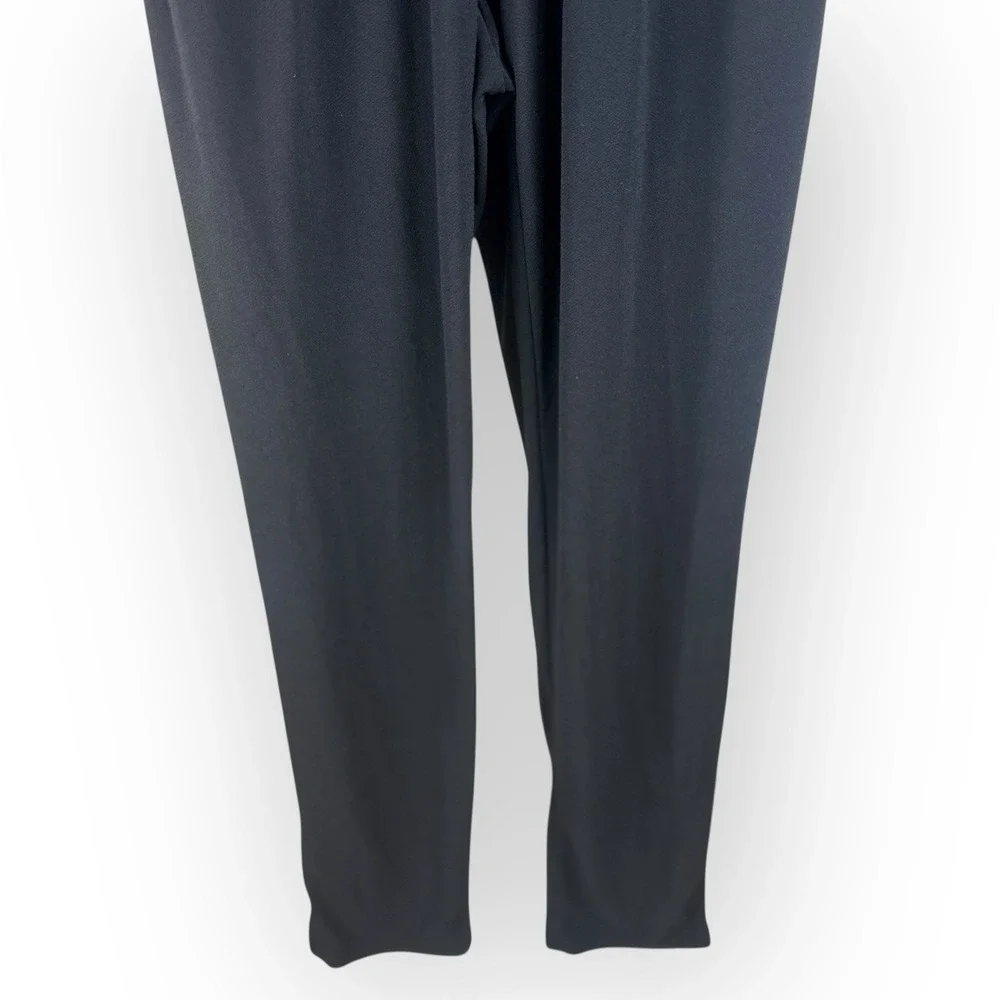 bar III Black Sleeveless Draped Faux Wrap Jumpsuit Elastic Waist‎ XS